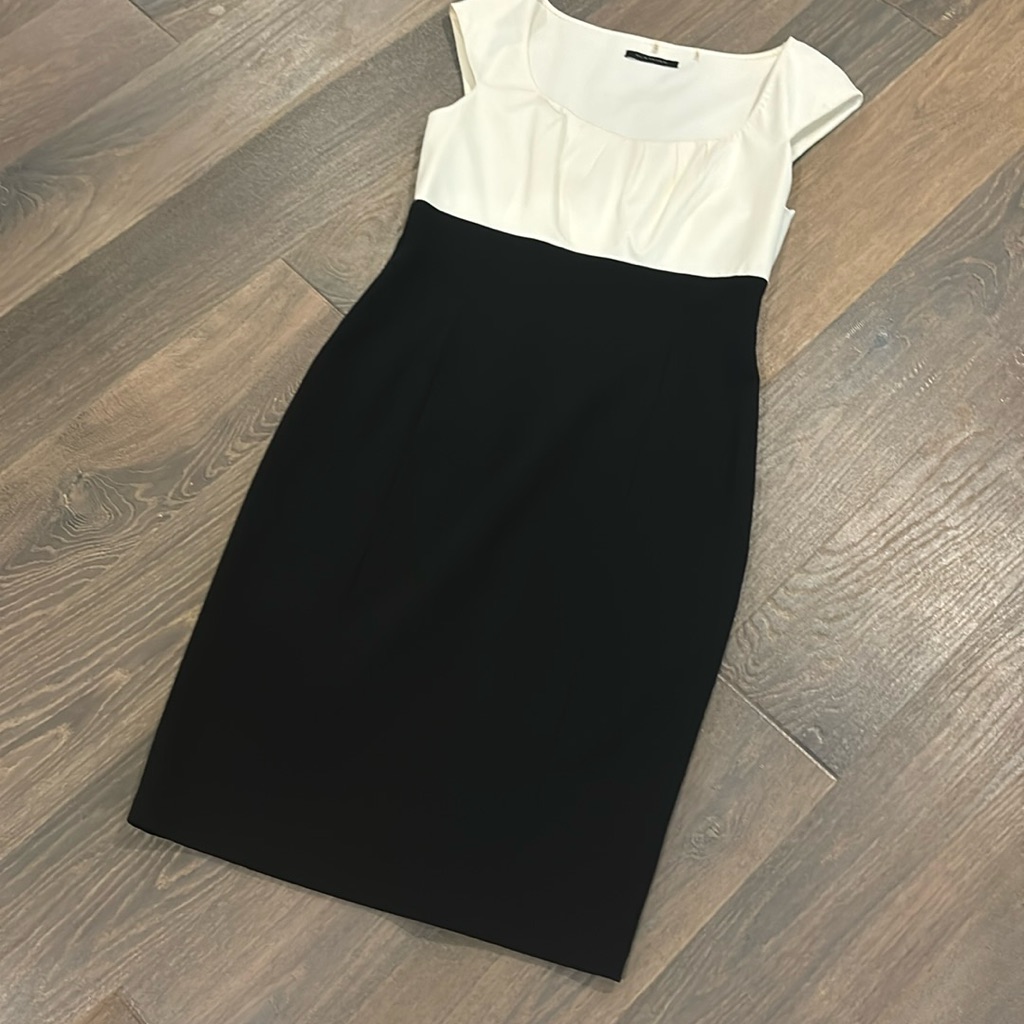 Ellie Tahari Black And White Shift Dress Size 12